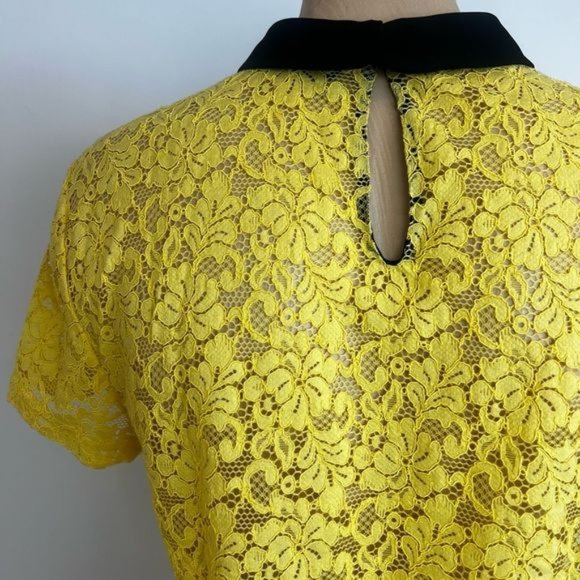 Zara Twee Women’s Cottagecore Peasant Collared Lace Blouse Top Collared Medium - Picture 2 of 9